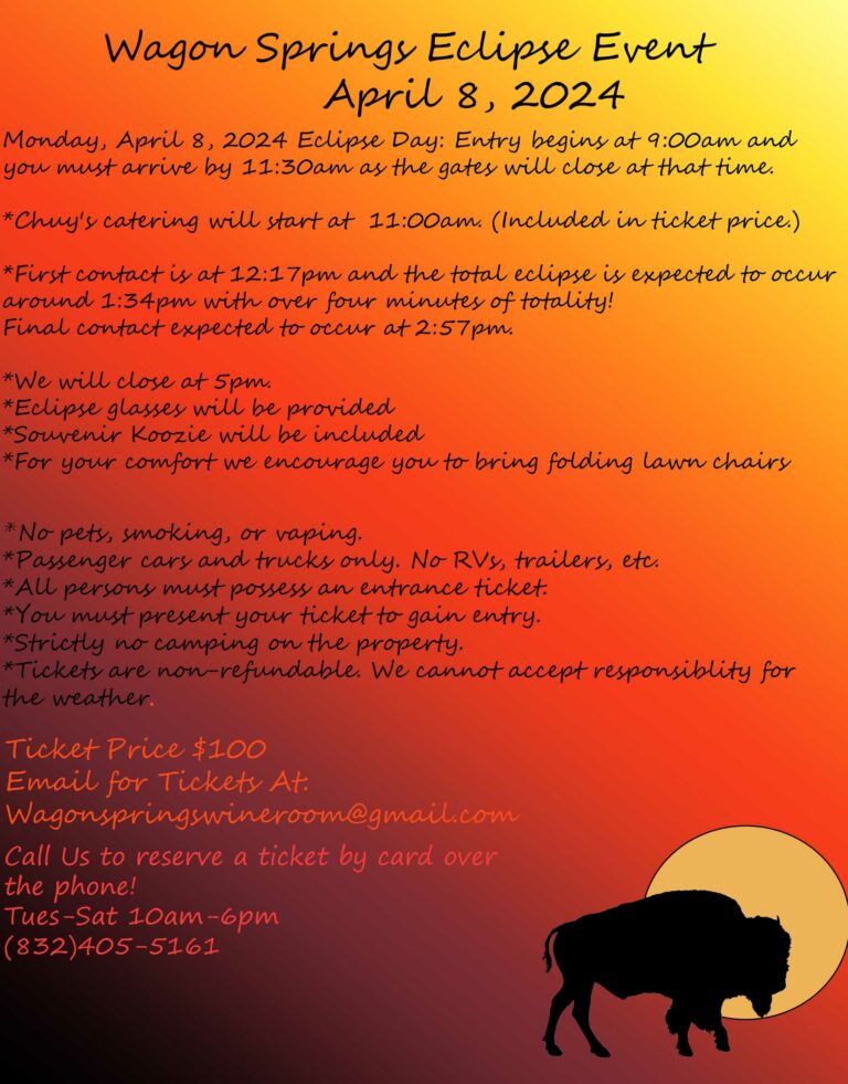 Wagon Springs April 8th Eclipse flyer 768x981